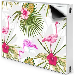 Magnet Radiator Magnet Mat Heizkörper Heizung Verkleidung Abdeckung 80x60 cm - Flamingos und Blumen