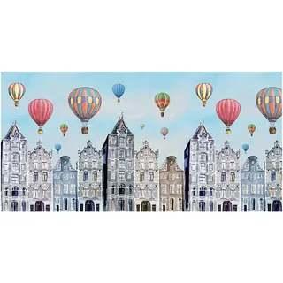 PENSIERI DELICATI Teppichläufer 52 x 300 cm, aus Baumwolle und PVC, hergestellt in Italien, Läufer waschbar in der Waschmaschine bei 40 °C, Motiv Fliege