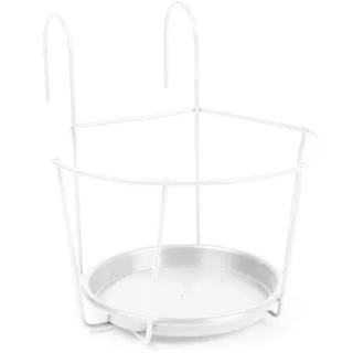 Blumentopfhalter weiß Ø22cm Einhängen Pflanzen Korb Halterung Aufhängen Haken