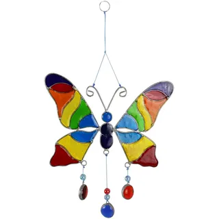 Sonnenfänger Schmetterling, Polyresin, bunt, ca. 14 cm - Blau