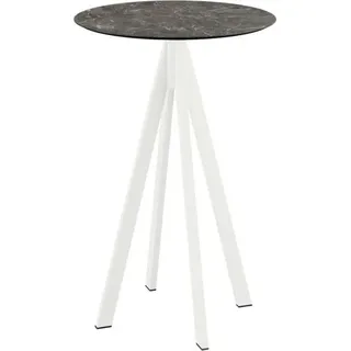 Infinity Stehtisch Weiß gestell + Galaxy Marble HPL Ø70 cm - Weiß