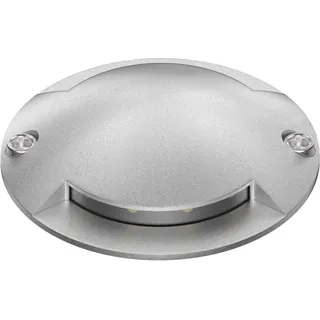 ledscom.de LED Bodenleuchte, Wegmarkierung BUNDA für außen, IP67, 2-flammig, aluminium, rund, 70mm Ø, kaltweiß