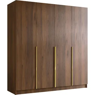 Mirjan24 Drehtürenschrank Santi I 200 x 215 x 58 cm Braun/Gold