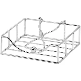 Serviettenhalter Atlas (19 x 19 cm) für Papierservietten, edel versilbert, anlaufgeschützt, Serviettenständer, Servietten Halterung