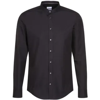 Seidensticker Herren Slim Langarm mit Stehkragen bügelfrei Businesshemd, Schwarz (Schwarz 39)