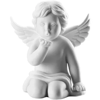 Rosenthal Engel mittel Weiss matt Engel Handkuss, 15x12x11 cm