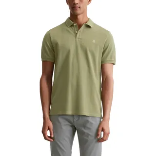 Marc OߴPolo Herren Kurzarm-Poloshirt aus Bio-Baumwolle Regular Fit, Grün (Olive), XS