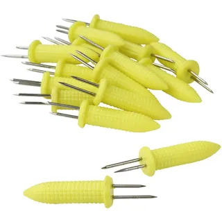 FMprofessional Maiskolbenhalter 16 Stk. Edelstahl/Kunststoff gelb