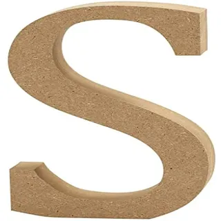 Creativ Deko-Buchstabe "S" aus MDF, 13 x 2 cm, Braun