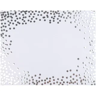 augisteen 45 Stück Silberne Folienpapier-Tischsets, weiße und Silberne Punkte, Einweg-Tischsets, dekorative Papier-Tischsets, rechteckig, Party-Tischsets für Geburtstag, Hochzeit, Babyparty, Party,