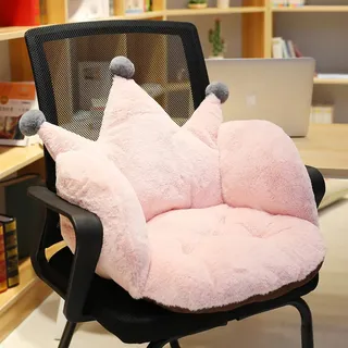 FakeFace Katze Pfot Rückenkissen Sitzkissen Cute Cat Paw Stuhlkissen Plüsch Komfort Sitzpolster Büro Lazy Warm Bett Tatami Bodenkissen für Home Office (Krone-Pink)