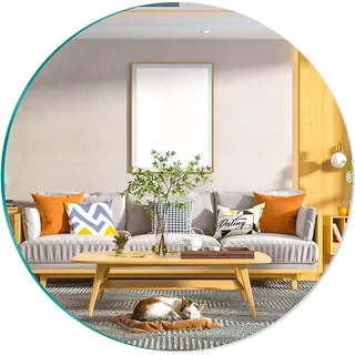 30 cm Selbstklebender Glanz Spiegel HD Runde Selbstklebende Spiegel Große Rahmenlose Gläserne Spiegel Tischspiegel Aufkleber Spiegel Fliesen Bastelspiegel Kreis Wand Selbstklebender Spiegel für Zuhause Mittelpunkt