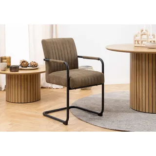 Actona Adele Esszimmerstuhl Polyester hellbraun 2er Set