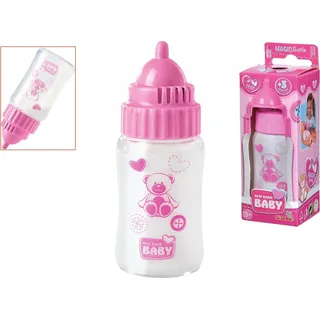 Simba 105560009 - New Born Baby Magisches Milchfläschchen mit Sound, Milchflasche mit verschwindender Milch, 3 Baby Sounds, 13cm, Für Kinder ab 3 Jahren