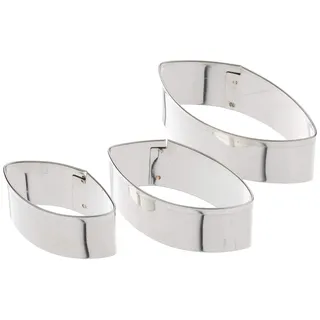 Städter Ausstechform, Edelstahl, 3er-Set oval, 6cm, Silber