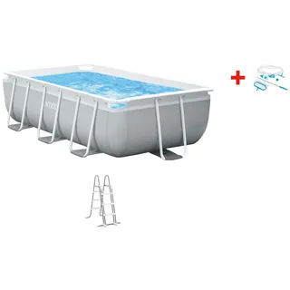 Rechteckpool INTEX "»Framepool« 300x175x80 cm", grau, B:175cm H:80cm L:300cm, Schwimmbecken, Rechteckpool, inkl. hochwertigem Intex Pool-Reinigungsset