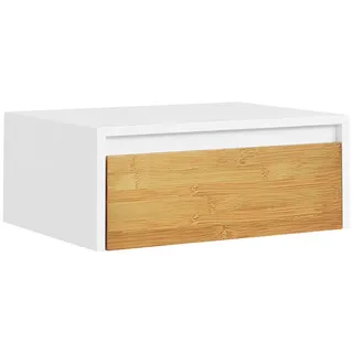 SoBuy Nachttisch mit Schublade und LED-Licht Fbt174-E-Wn , Ahornfarben , Fell , Rechteckig , 40x11x30 cm , Schlafzimmer, Nachtkästchen
