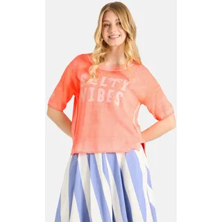 T-Shirt LIEBLINGSSTÜCK "AlisaL", Damen, Gr. 38, orange (275, neon orange), 100% Baumwolle, Obermaterial: 100% Baumwolle CO., Rundhals, Shirts T-Shirt