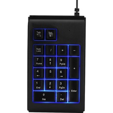 ASHATA Nummernblock Numeric Keypad, Tragbare Mechanischer Nummernblock USB Ziffernblock,Ergonomisch 19 Tasten Nummernblock Externer Tastatur-Pad für Laptop Desktop PC Schwarz