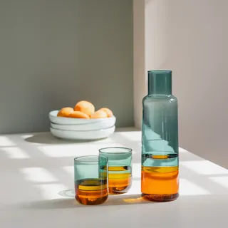 REMEMBER Glaskaraffe amber, – aus Borosilikatglas, H 28 cm, Ø 9 cm - Bunte Glaskaraffe