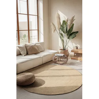 HANSE HOME Teppich Rangpur Rund und oval", oval 10 mm Höhe handgewebt, 100% Jute elfenbein