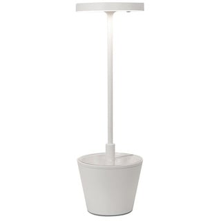 Zafferano Zafferano, Poldina Reverso Lampe, Wiederaufladbare und Kabellose Tischlampe mit Touch Control, Geeignet für den Innen- und Außenbereich, Dimmer, 2200-3000 K, Höhe 35 cm, Farbe Weiß