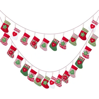 Kesote Adventskalender Weihnachtskalender Kette Filz Säckchen für Kinderflashdata