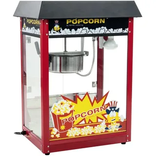 Royal Catering Popcornmaschine Popcornmaker RCPS-16E (1500 W, Arbeitsleistung 5 kg/h 16 L/h, Topfdurchmesser 18 cm, Topf mit Antihaftbeschichtung, inkl. Schaufel Messbecher) Schwarz