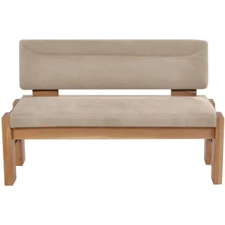 K+W Komfort & Wohnen Polsterbank, gepolsterte Stauraumbank, Massivholz, in 2 Breiten 161cm oder 181cm, beige