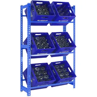 simonclick Simonrack Getränkekistenregal 80 x 30 x 180 cm Blau