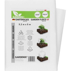 GARDENIX 16 m2 Wintervlies für Pflanzen 50g/m2 ‒ Winterschutz - Hohe UV-Stabilisierung reißfest und wasserdurchlässig (3,2m x 5m)