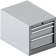 Schäfer Shop Select  Schubladenschrank 18-27, 3 Schübe (H 50/100/150mm), bis 200 kg, B 411 x T 572 x H 400 mm, weißaluminium/weißaluminium