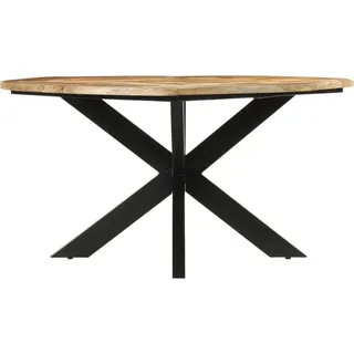 vidaXL Esstisch Ø150x76 cm Massives Raues Mangoholz - Braun