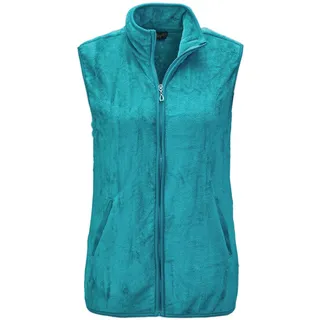 GOLDNER Kurzweste »Kurzgröße Teddy-Weste aus flauschigen Fleece«, blau