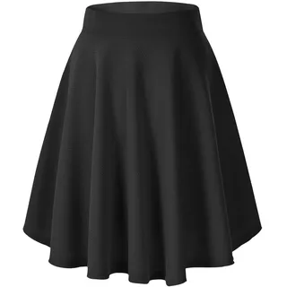 Urban CoCo Damen-Basics Minirock, Skaterrock, vielseitig, dehnbar, ausgestellt, lässig, Schwarz, XX-Large