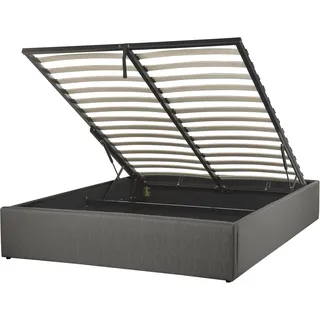 Beliani Polsterbett Dunkelgrau Textil, 140x200 cm
