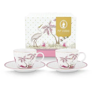 Pip Studio Jolie Dots Gold Pink Espressotasse mit Untertasse 120ml Set2
