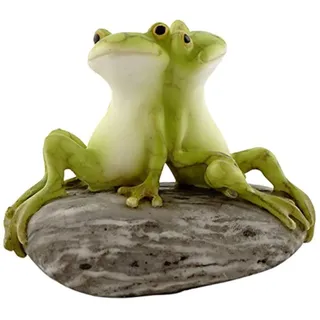 Top Collection Miniatur Feengarten und Terrarium Statue Froschfreunde auf Stein