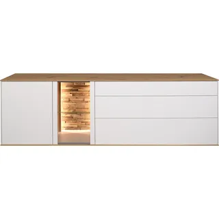 Mäusbacher Lowboard Faro Lowboard B 207 cm, inkl. Beleuchtung, Push to open Funktion, weiß