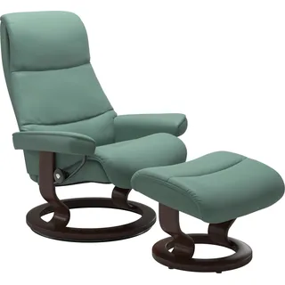 Stressless Fußhocker "View" mit Classic Base,Gestell Braun, aqua grün paloma