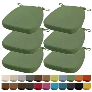 Orumrud 40x38x33CM(3CM Dicke) Stuhlkissen, Gartenstuhl Sitzkissen, Esszimmerstuhl Sitzkissen, waschbar, mit Reißverschluss, Riemen, rutschfestes Sitzkissen für Gartenstuhl (Achatgrün 6 Stück)