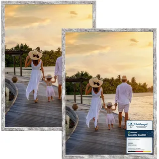 CABBEL 2x Bilderrahmen 50x70 cm Birke Rahmen 2-Pack | Dokumentenrahmen, Collage, Poster | MDF Holz-Posterrahmen Acrylglas | Picture Frame, Puzzlerahmen, Bilder, Fotorahmen zum Aufhängen