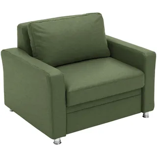 Beldomo Style Schlafsessel , Grün , Metall , 116x90x100 cm , Stoffauswahl , Wohnzimmer, Sofas & Couches, Schlafsofas, Schlafsessel