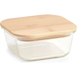 Zeller Vorratsbehälter mit Bambusdeckel transparent 15 x 15 x 6 cm 800 ml
