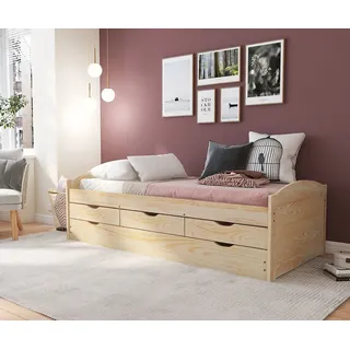 Interlink Kinderbett Marinella 90 x 200 cm Kiefer massivholz natur beige