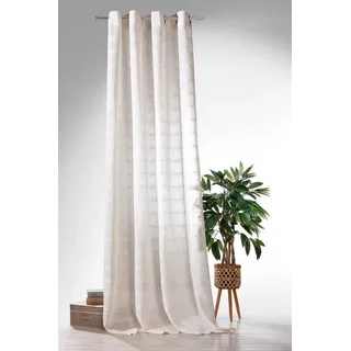 WECKBRODT Vorhang Boho (1 St), Ösen, halbtransparent, Leinen-Optik, Webstreifen, halbtransparent, Gardine, Store beige