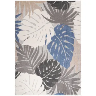 Läufer , Blau , Textil , Blätter , rechteckig , 80x200 cm , Oeko-Tex® Standard 100 , pflegeleicht , Teppiche und Böden, Teppiche, Teppichläufer, Läufer