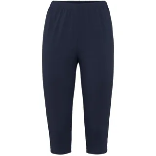 Leggings GOLDNER "Kurzgröße Bequeme Capri-Leggings", Damen, Gr. 22, K-Gr, blau (marine), Obermaterial: 95% Baumwolle CO. 5% Elasthan EL., Hosen Leggings
