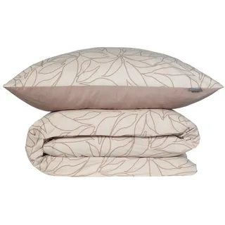 SCHIESSER Bettwäscheset Leaves - Renforcé - 2-teilig - 155 x 220 cm - Taupe