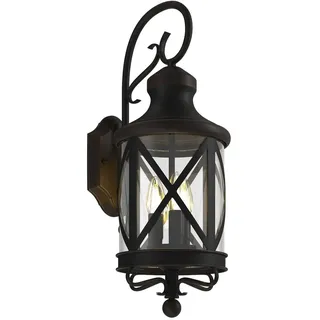 Lindby Wandlampe außen Laterne rostfarben, Aussenwandleuchte IP23 3x E14 max. 40W ohne Leuchtmittel Außenleuchte Hauswand Wandleuchte aussen